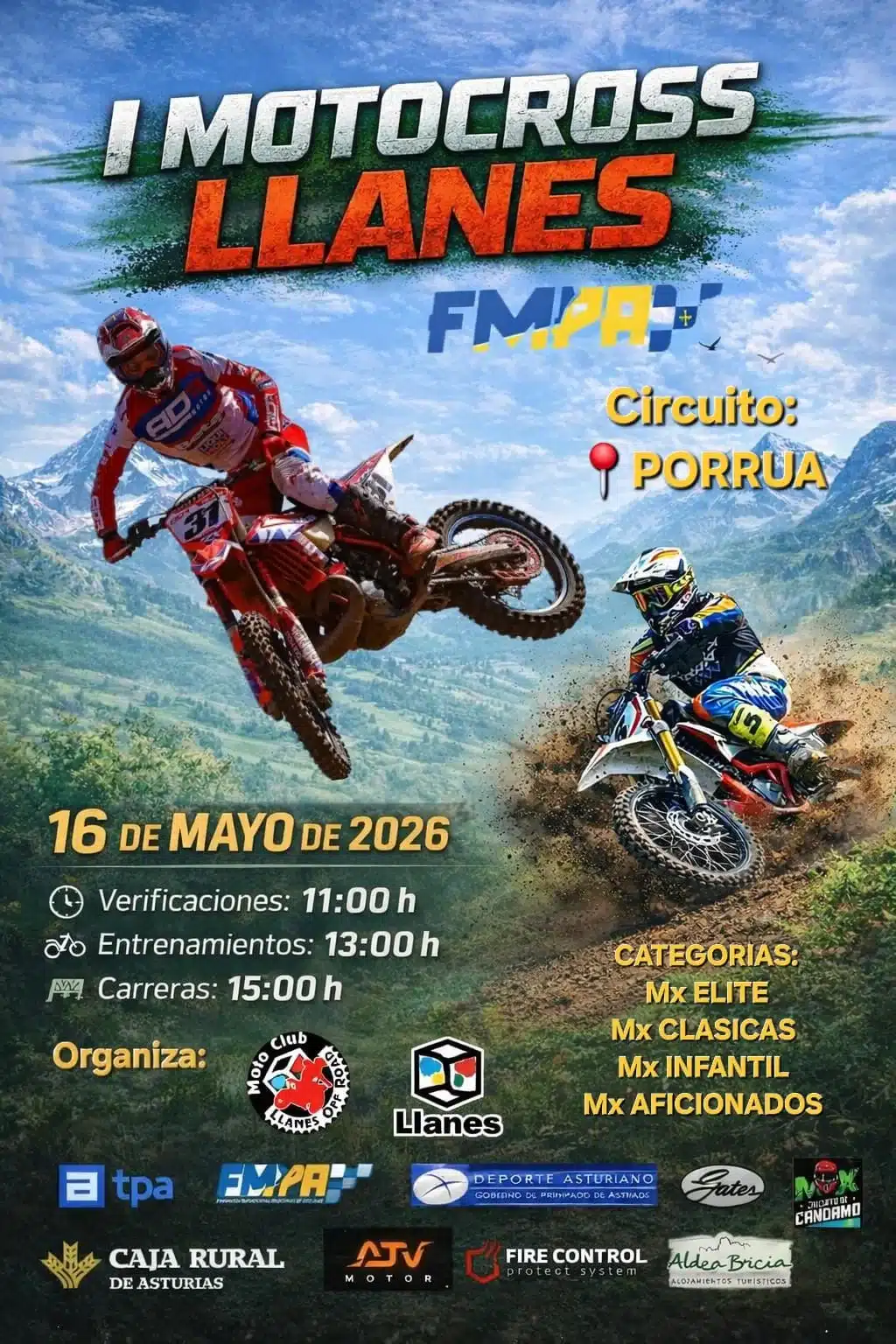 Cartel oficial del I Motocross Porrúa