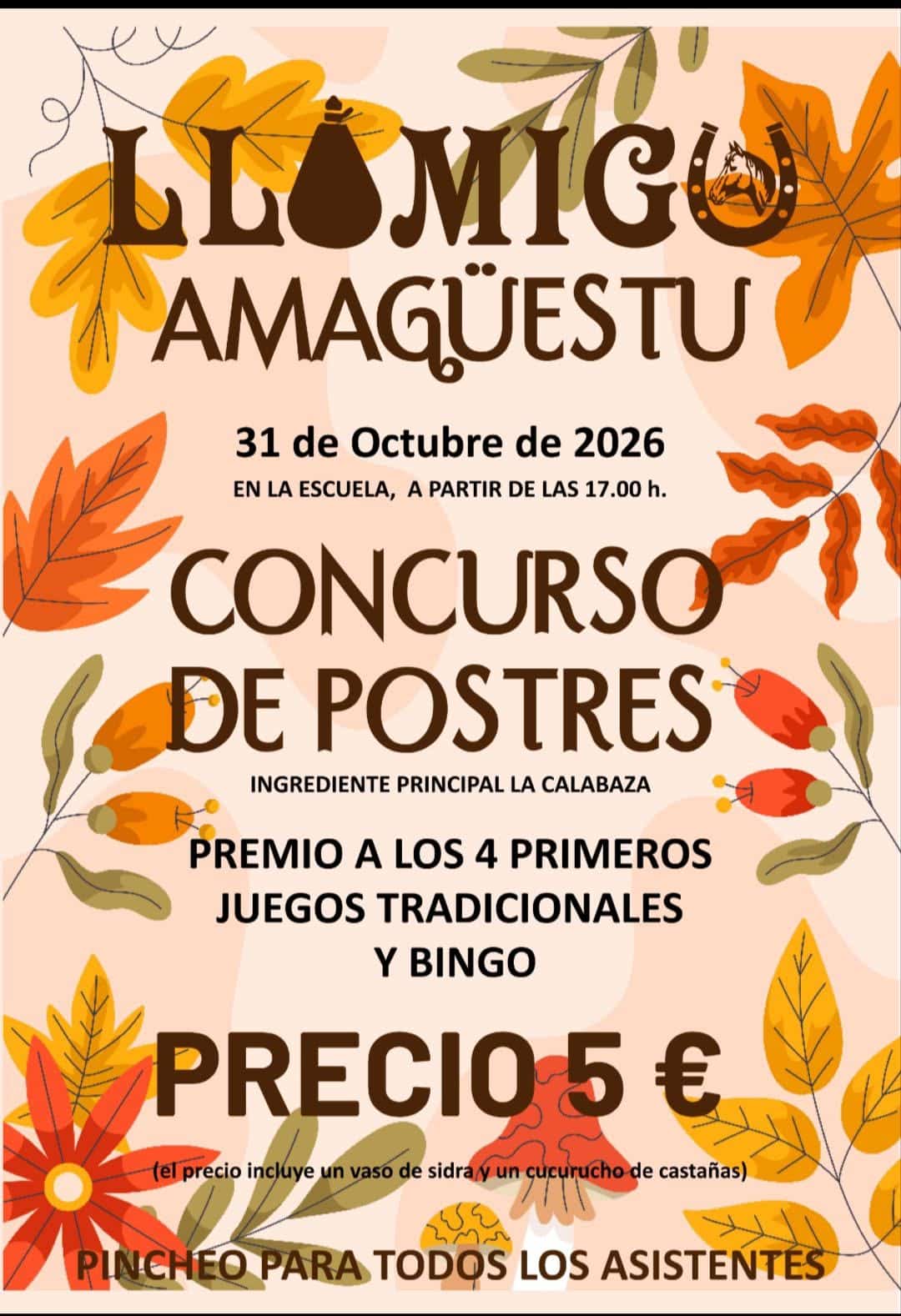 Amagüestu en Llamigu con concurso de postres y juegos tradicionales