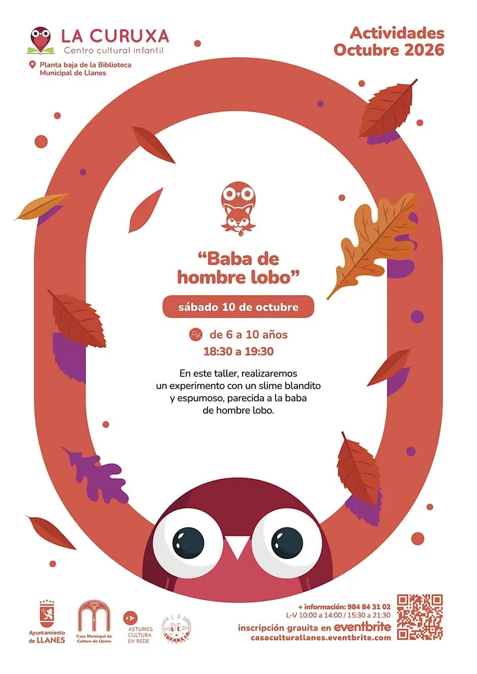 Taller Infantil Baba de hombre lobo en Llanes