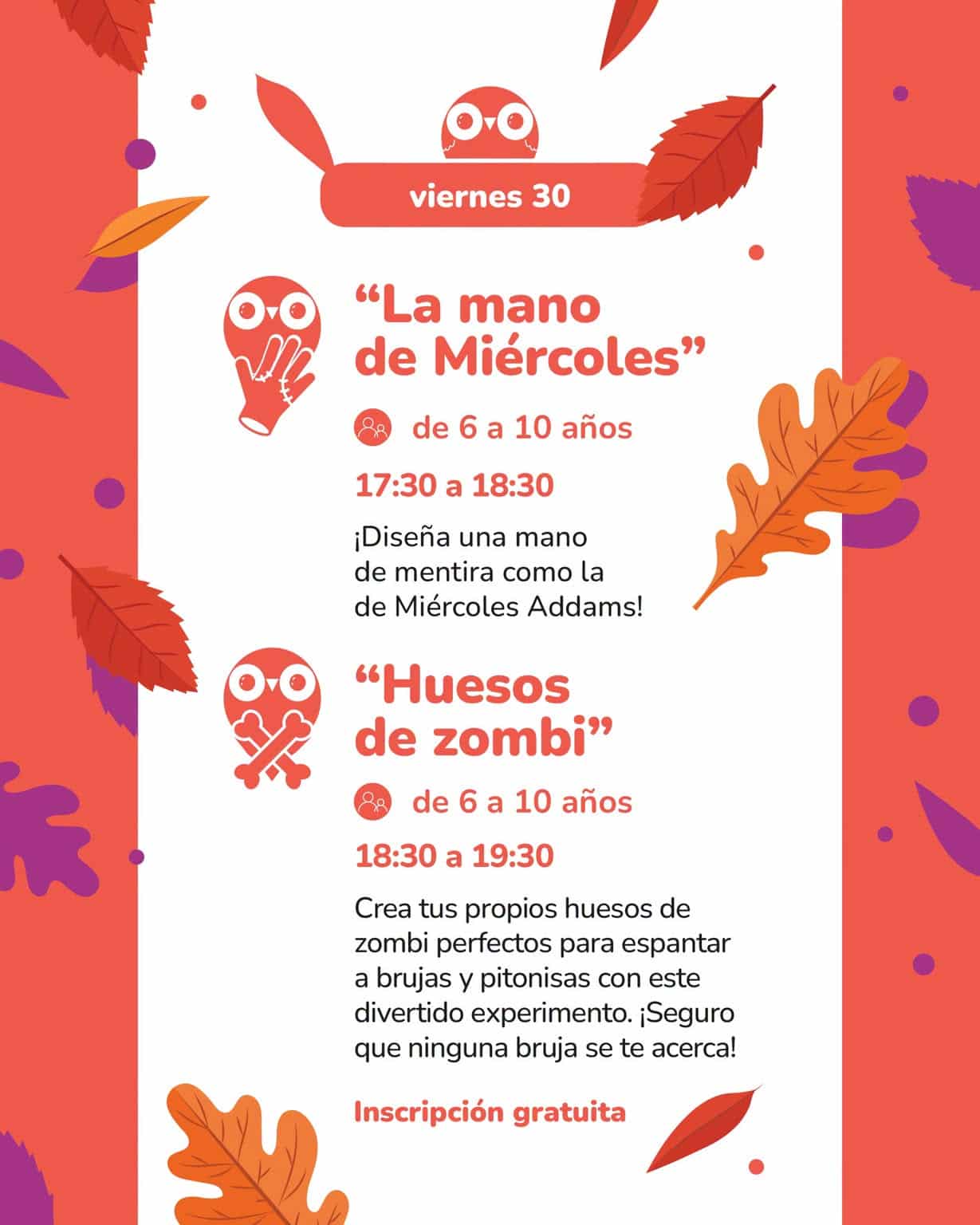 Taller Infantil “La mano de Miércoles” en Llanes