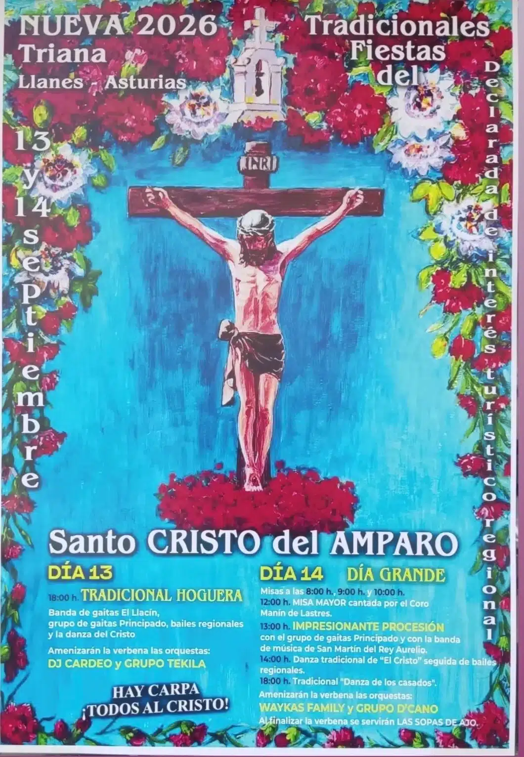 Fiestas del Santo Cristo del Amparo 2026 en Nueva de Llanes