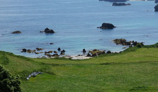 Imagen de la PLaya del Valle desde el sendero que lleva a la Playa de Torimbia