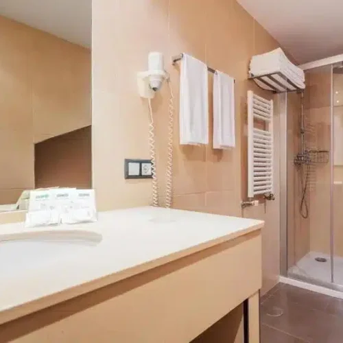 Baño de la habitación del Hotel Don Paco