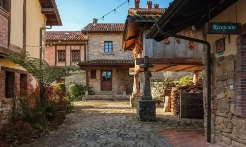 Exteriores de estilo rural del Hotel Rural La Montaña Mágica