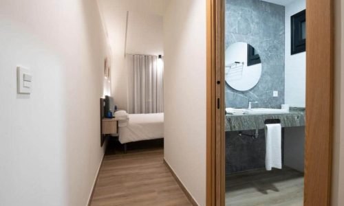 Imagen de una habitación del Hotel A Mares.