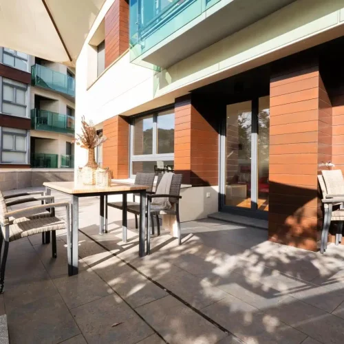Terraza de una de las habitaciones del Hotel Miracielos