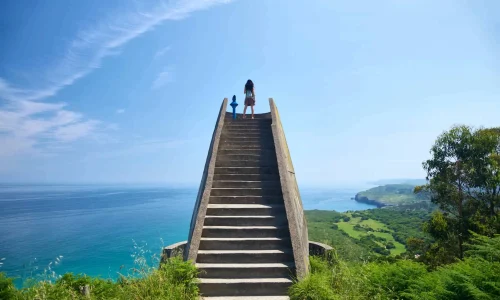 Imagen del mirador de Andrín con el mar Cantábrico de fondo.