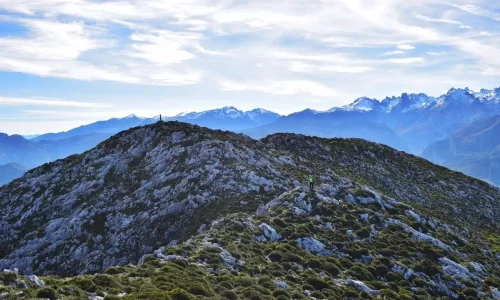 Pico Cabeza Ubena y sus vistas a los Picos de Europa en el fondo.