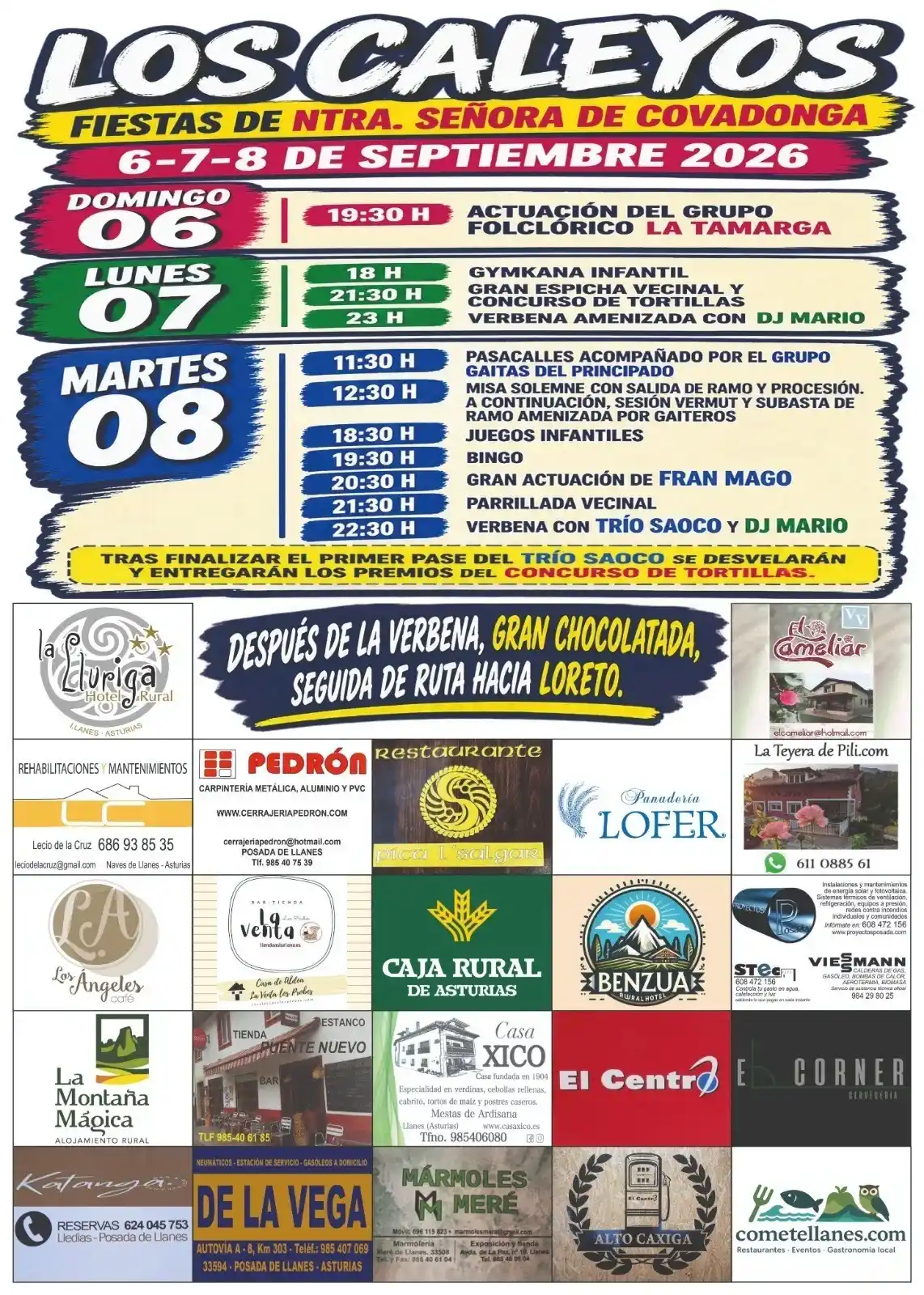 Fiestas de Nuestra Señora de Covadonga de Los Caleyos 2026