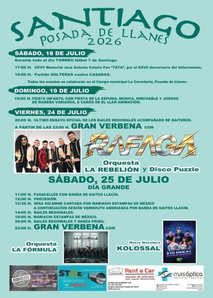 Fiestas de Santiago en Posada de Llanes 2026